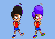 Andy-opia's crouch animation, including crouch in and crouch out.