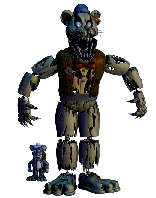 FNAFxFNAC - Nightmare Fredbear x Monster Rat by Princess-Josie