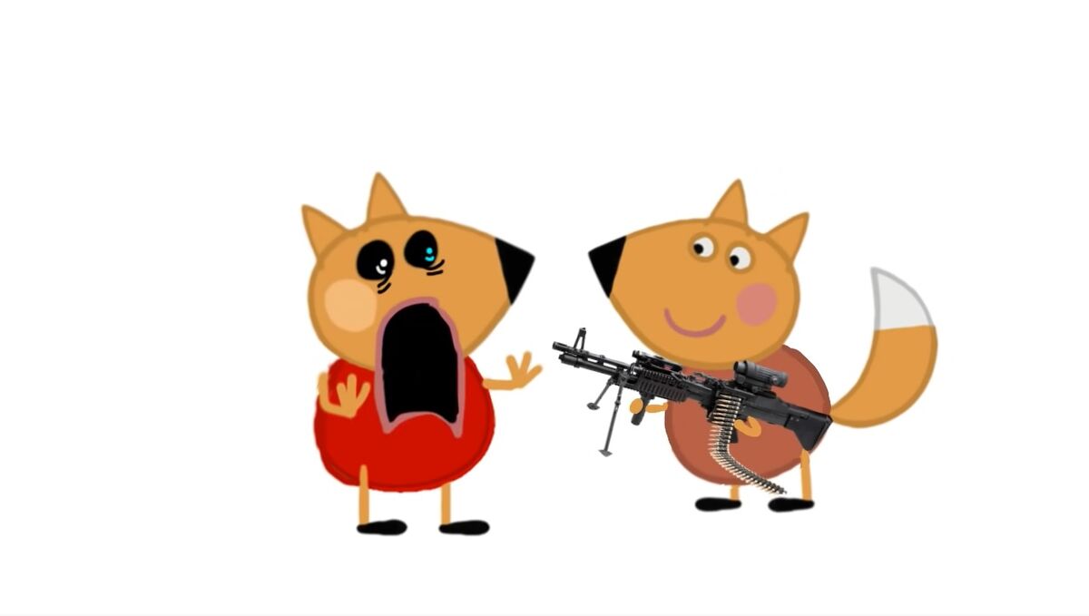 foxy do piggy roblox e o freddy raposo da peppa pig tem uma arma e o foxy n  tem - Desenho de raposa_gamer19 - Gartic