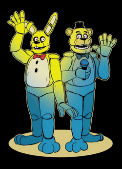 Un animatrónico fusionado de fredbear y springtrap