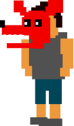 The Older Brother wearing Foxy's mask from the minigame after beating night five.