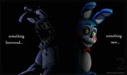 Toy Bonnie z Withered Bonnie'm na jednym z teaserów zapowiadającym Five Nights at Freddy's 2.