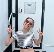 Ditto, at her trailer.