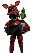 Rockstar Foxy parado en la oficina.
