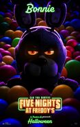 Poster of Bonnie in a ball pit.