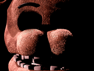 A rare eyeless Withered Freddy's startup screen, brightened and saturated for clarity.