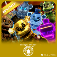 Shamrock Freddy na grafice promocyjnej wydarzenia Freddy's Festival