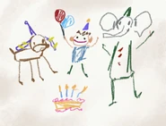 Drawing of David celebrating his 4th birthday.