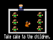 Freddy Fazbear's Pizza as seen in the "Take cake to the children" minigame.