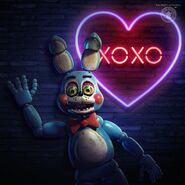 Toy Bonnie in one of the pictures for Valentines Day.