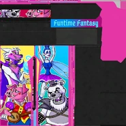 A texture of the Funtime Fantasy arcade cabinet in Security Breach, which features Ballora.