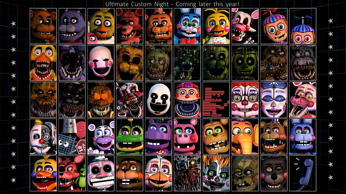 Custom Night Character Roster Five Nights At Freddy S Wiki Fandom