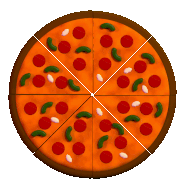 A giant pizza enemy in level 3, animated.