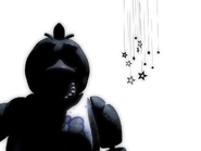Texture of Chica staring at the player in the cutscene, with no eyes.