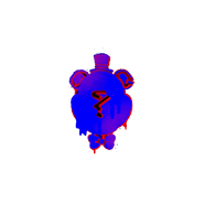 Spray Paint of a Glamrock Freddy head with a question mark inside it.