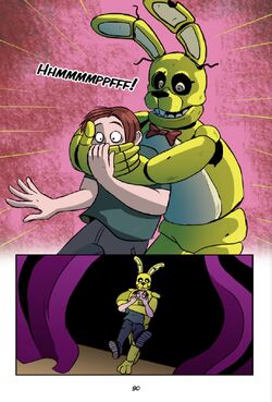 Un animatrónico fusionado de fredbear y springtrap