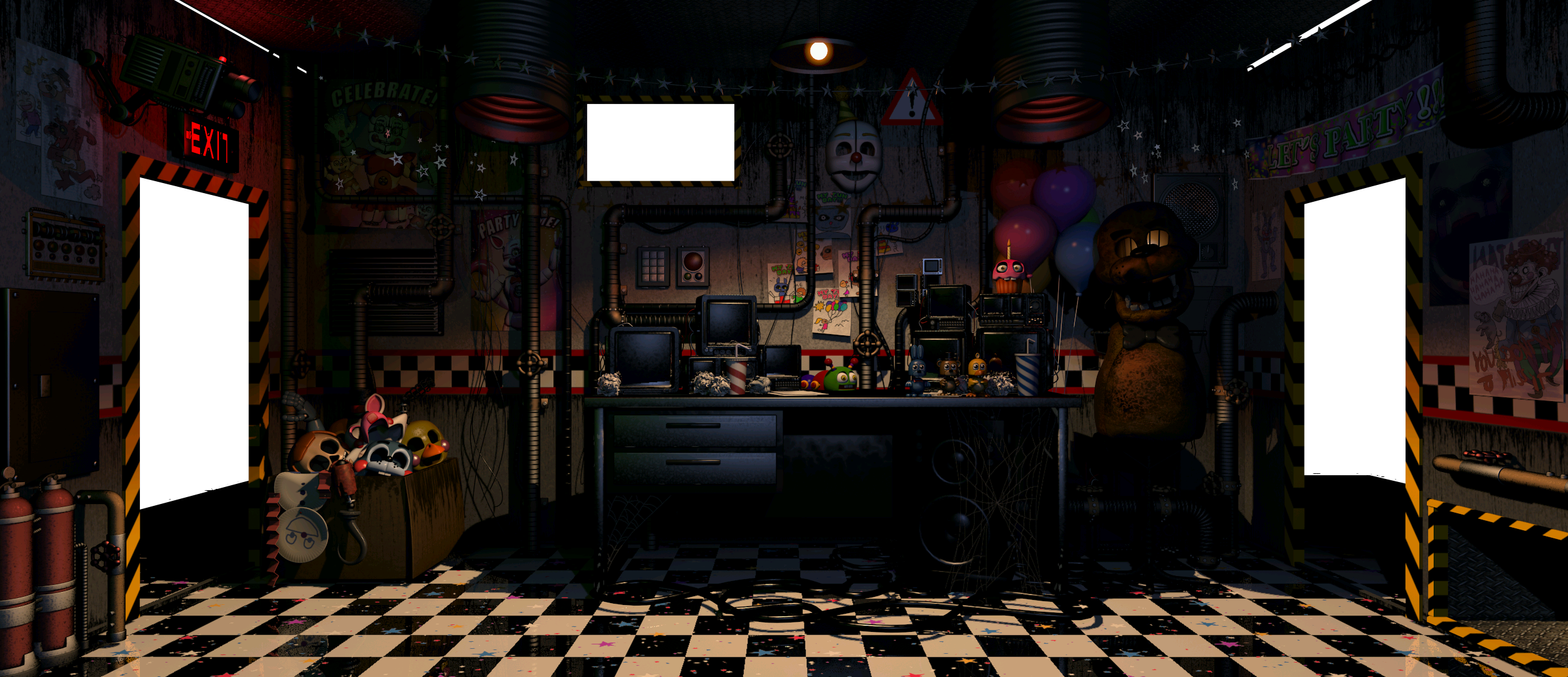 Five nights at club. Комната Фредди ФНАФ 9. Офис ФНАФ 7. FNAF UCN офис. ФНАФ 1 локации.