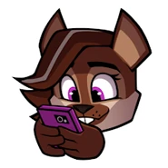 Texting Saffron sticker.