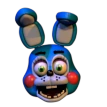 Toy Bonnie's head from the Ultimate Custom Night troll game.