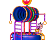 Helpy in the "Ballpit Tower" minigame when winning.