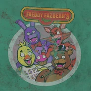 A close up of the graphic on the Freddy t-shirt.