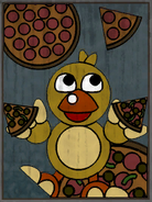 Texture of a wall poster featuring Chica.