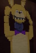 William Afton putting on the Yellow Rabbit mask.