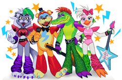 FNAF Security Breach all Animatronics Glamrocks by