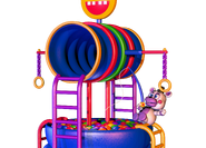 Helpy in the "Ballpit Tower" minigame when losing.