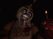 Parts and Service Chica, feed the pizza to Chica...