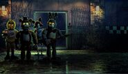 A thumbnail of the band outside the pizzeria.
