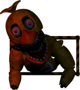 Withered Chica atorada en la ventilación.