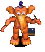 Orville Elephant on stage, animated.