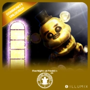 OurGoldenFriendhasarrived.png (50 kB) Teaser protagonizado por Golden Freddy en el evento comunitario de diciembre de 2020.