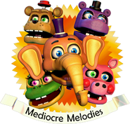 Orville Elephant y los demás animatrónicos en el logro Mediocre Melodies en el menú principal.