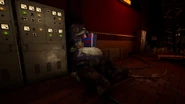 Recovery Team 012 member stuffed inside a Hedgehog Hudgie mascot suit.