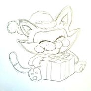 Candy the Cat Christmas artwork.