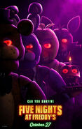 Bonnie behind Freddy in the first poster, with Chica, Mr. Cupcake, and Foxy behind him.
