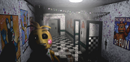 Toy Chica in the Main Hall, brightened and saturated for clarity.