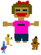 The figurine of Toy Bonnie, with the rest of the toy animatronics.