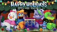 Steel Wool's Happy Holidays 2024 artwork featuring Mimic lurking in the background.