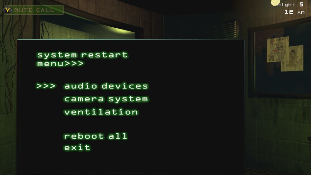 Reboot to system. ФНАФ 3 меню. System restart menu с ФНАФ 3. Меню рестарта ФНАФ 3. ФНАФ 3 вент система.