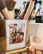 Piper with one of the makeup artists.