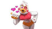 Funtime Chica when she appears randomly (Pose 2).