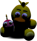 The Chica and cupcake plush obtained from beating Ladies night.