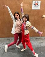 Piper with one of the Abby stunt doubles.