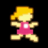 The player girl, animated.