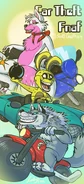 Artwork for the unused Car Theft FNaF arcade cabinet.