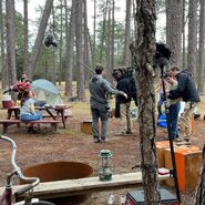 Filming of the dream scene.