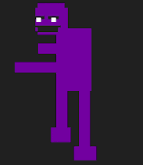 Purple Guy niszczący animatroniki